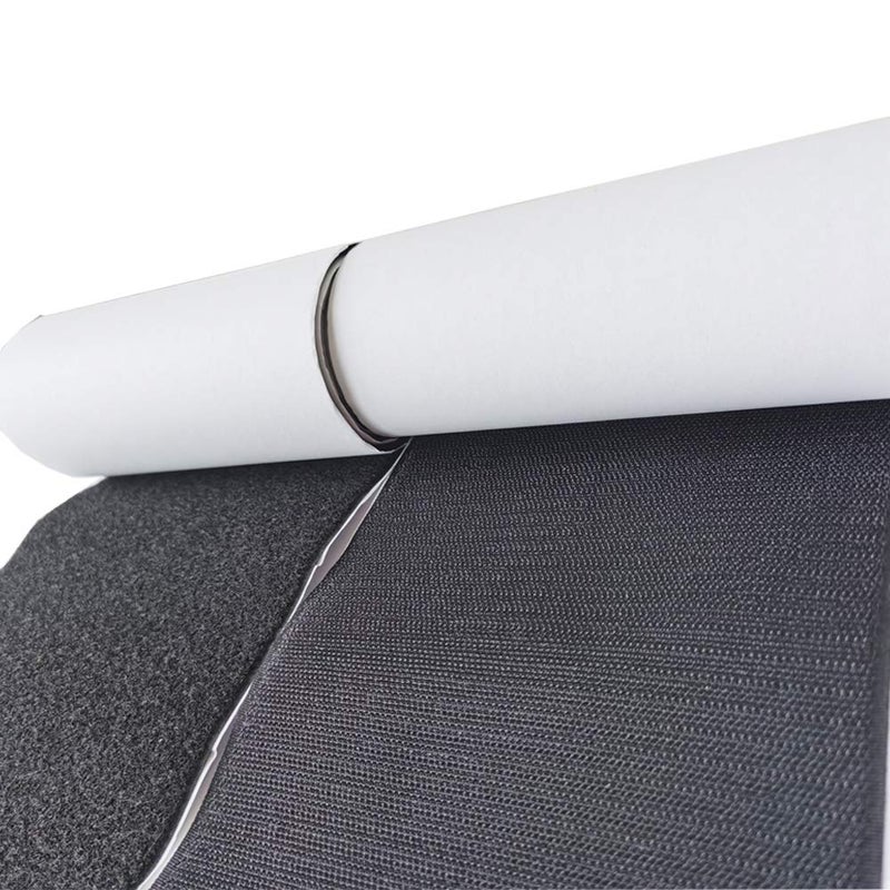 Ywhomal 6 inch Width Self Adhesive Hook and Loop Fastening Tape Heavy Duty Strips 1 Yard (Black, 6 inch x 1.1 Yard) - Image 1